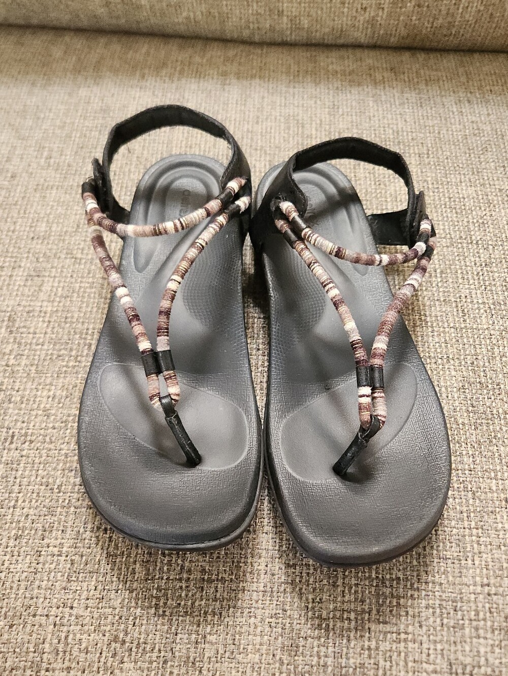 Aetrex Boho Comfort Thong Back Strap Sandals 10 Vacation Beach